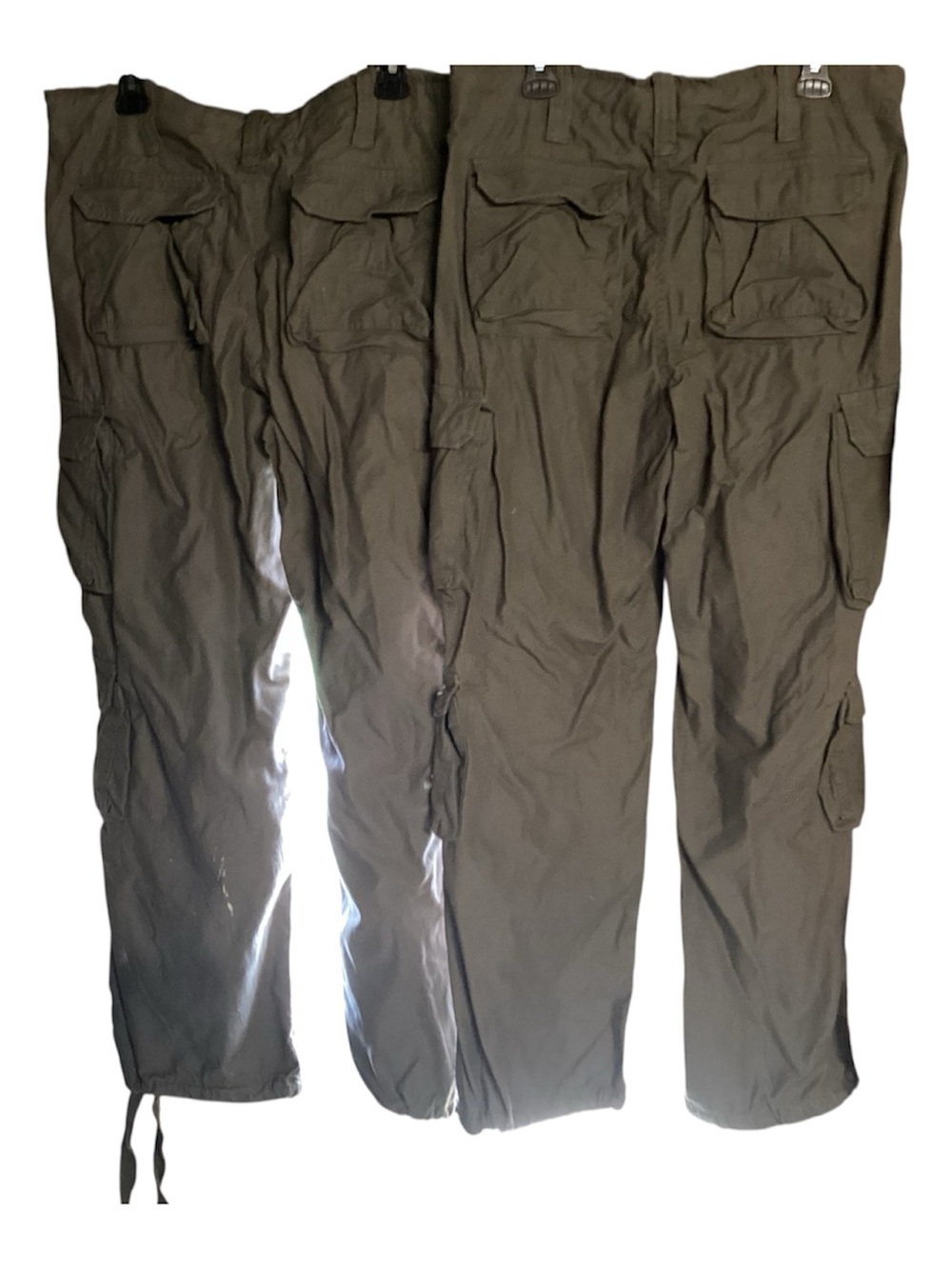 2 Army Green Pants Airborne Vintage Trousers with Multiple Pocket size L - Picture 4 of 5